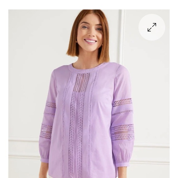 Talbots Embroidered Trim Top NWT - Picture 1 of 13